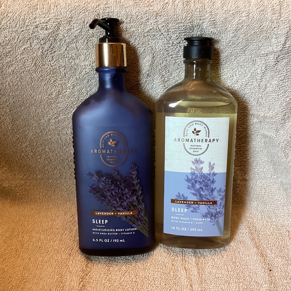 Bath & Body Works Aromatherapy SLEEP Lavender + Vanilla Body Wash and Lotion